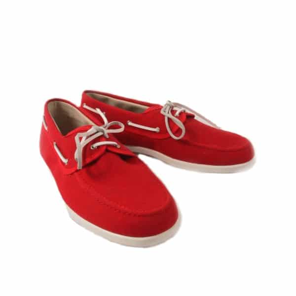 Spanish shoes made of red bullfighting cape