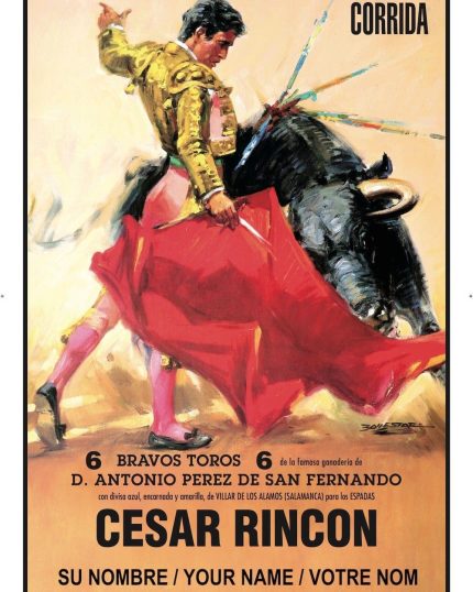 Cartel de toros personalizado