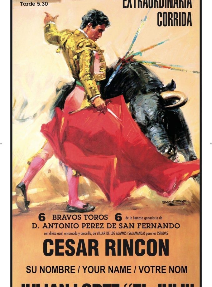 Cartel de toros personalizado