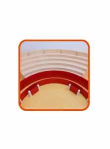Plaza de toros de juguete con gradas