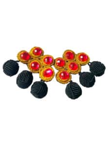 Pendientes de alamares rojo
