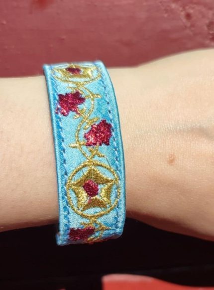 Pulsera luces torera celeste y oro