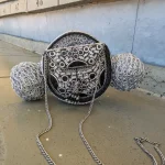 Large silver wire bag