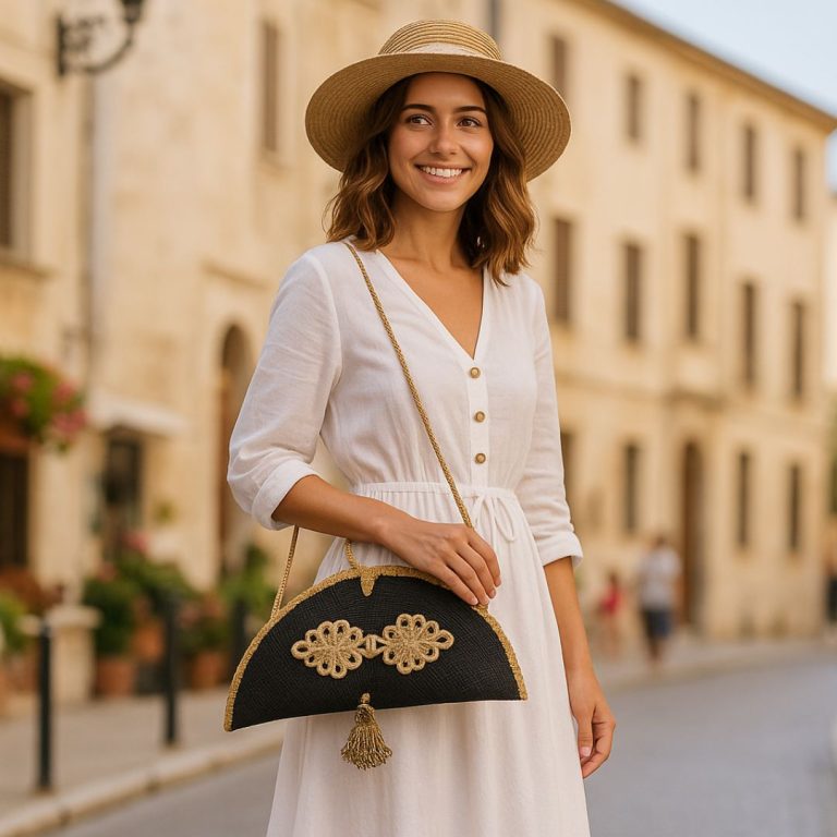 Cartera Borlón Azabache Oro