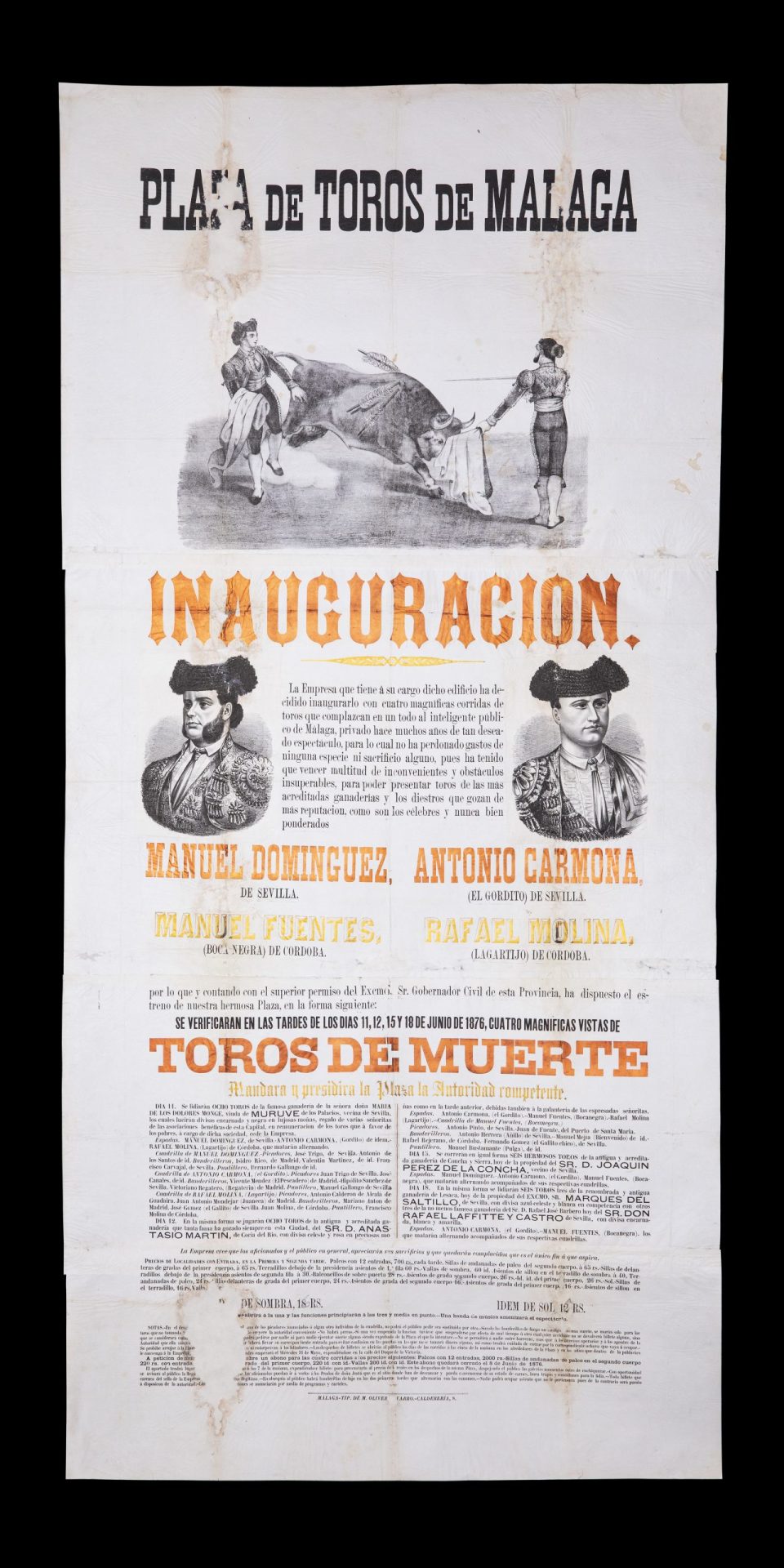 Cartel inauguración plaza toros malagueta Affiche d'inauguration des Arènes de Malaga – Image 1