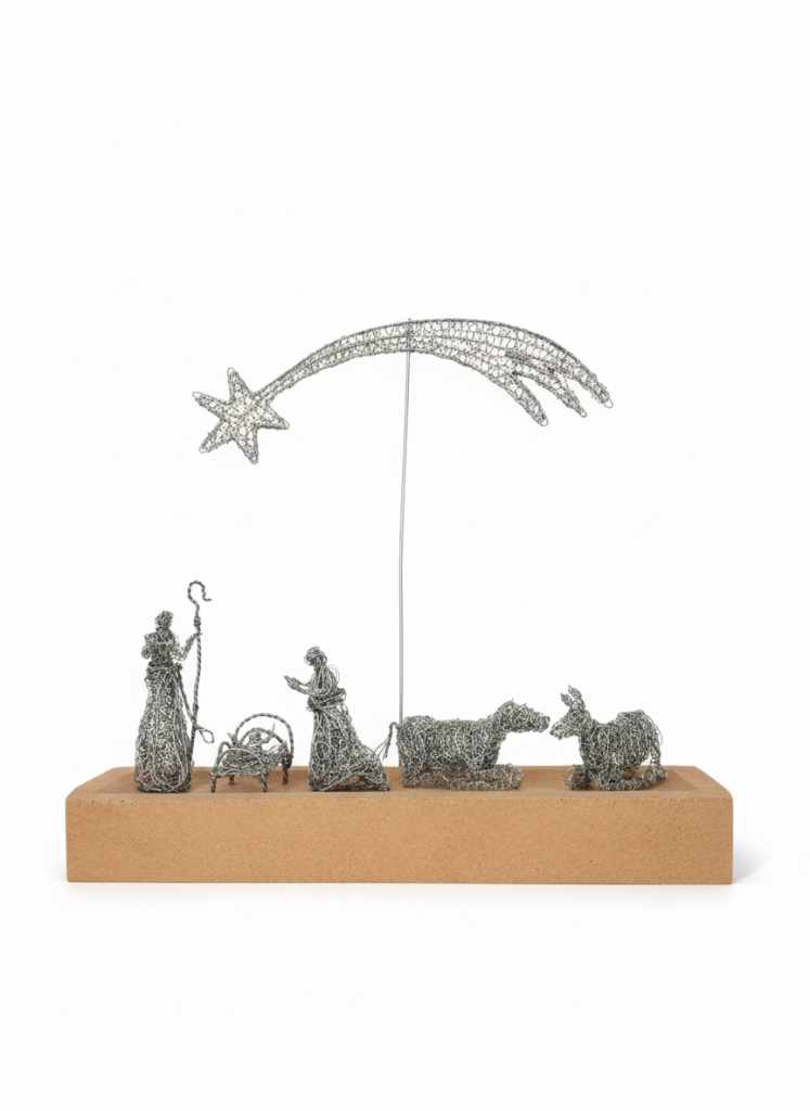 Crèche Artisanale en Fil de Fer