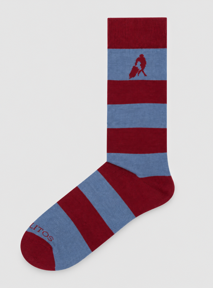 Calcetines Rayas Azul y Granate