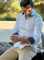 Camisa flores azules Liberty RqueR.